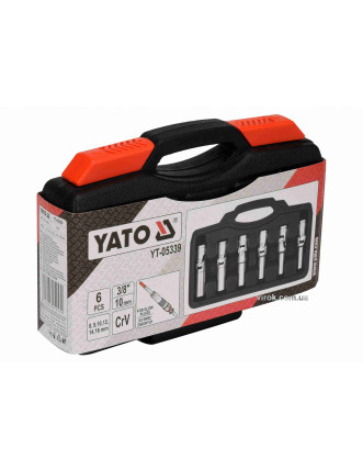 Ключі торцеві для свічок накалу на шарнірі YATO 3/8" 8-16 мм 6 шт + кейс