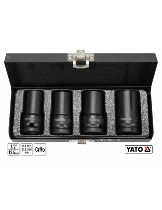 Головки торцеві ударні для зриву гвинтів YATO 1/2" 55 мм М17-26 4 шт