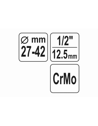 Ключ для кермових тяг автомобіля YATO 1/2" 27-42 мм