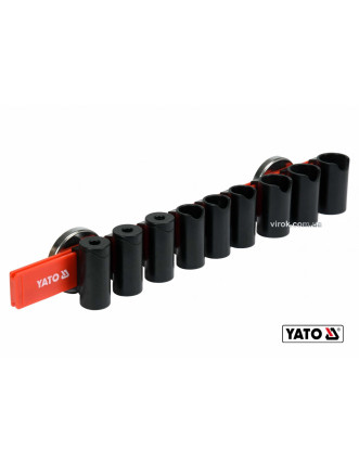 Рейка пластикова з магнітним кріпленням для 9 інструментів YATO 350 х 50 х 40 мм