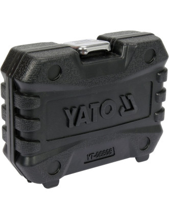 Насадки 6-гранні для гальмівних супортів авто YATO: квадр- 3/8", 1/2", 7- 22 мм, 11 шт