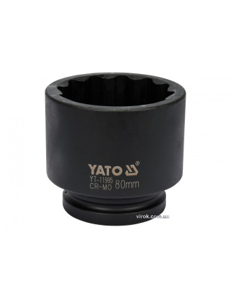 Головка торцева ударна дванадцятигранна YATO 1" М80 х 100 мм