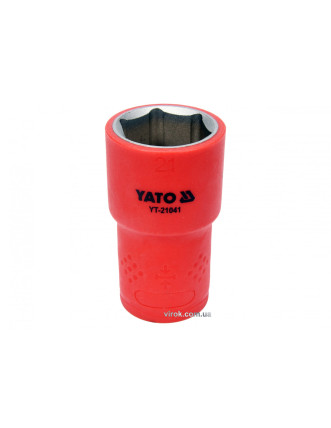 Головка торцева шестигранна діелектрична YATO 1/2" М21 х 55/38 мм VDE до 1000 В