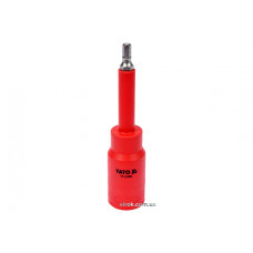 Головка торцева діелектрична з насадкою викрутковою HEX YATO 1/2" H5 x 120 мм VDE до 1000 В