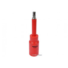 Головка торцева діелектрична з насадкою викрутковою HEX YATO 1/2" H6 x 120 мм VDE до 1000 В