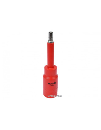 Головка торцева діелектрична з насадкою викрутковою HEX YATO 1/2" H6 x 120 мм VDE до 1000 В