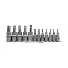 Набір головок торцевих з насадками TORX YATO 1/4" і 3/8" Т8-Т55 12 шт