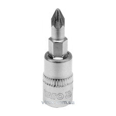 Головка торцева з насадкою викрутковою POZIDRIV YATO 1/4" PZ1 х 37 мм