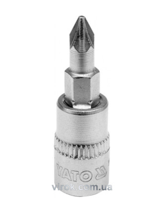 Головка торцева з насадкою викрутковою POZIDRIV YATO 1/4" PZ1 х 37 мм