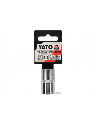 Головка торцева YATO TORX E18 1/2" CrV [Блістер]