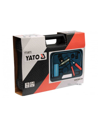Помпа ручна вакуумна з насадками YATO 16 шт
