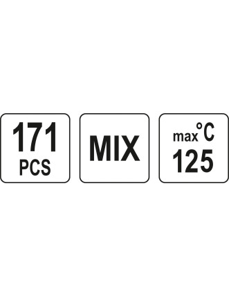 Кембрики термоусадні до 125°C YATO різних розмірів 171 шт.