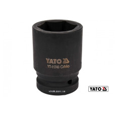 Головка торцева ударна шестигранна YATO 1" М41 x 80 мм Cr-Mo