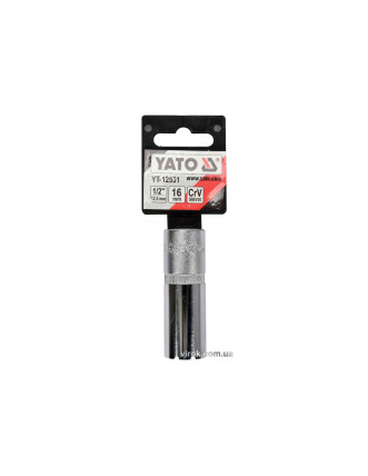 Головка торцева до свічок двигуна YATO 1/2" М16 x 64 мм [Блістер]