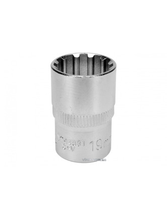 Головка торцева Spline YATO 1/2" M19 x 38 мм CrV [Блістер]