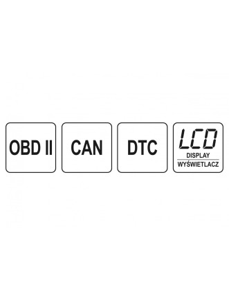 Тестер діагностичний OBD2 автомобіля YATO з LCD-дисплеєм