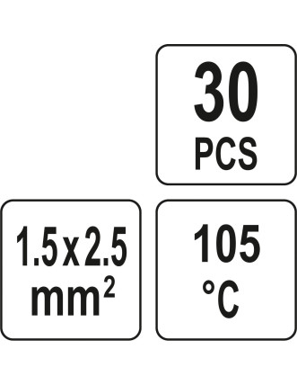 Кембрики термоусадні до 105°C з оловом YATO, для провідників 1.5-2.5 мм², 30 шт.