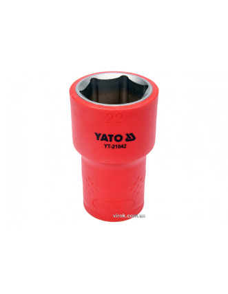 Головка торцева шестигранна діелектрична YATO 1/2" М22 х 55/38 мм VDE до 1000 В