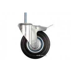 Колесо до візка з штифтом з обертовою опорою і гальмом VOREL Ø125 x 33 x 153 мм 100 кг