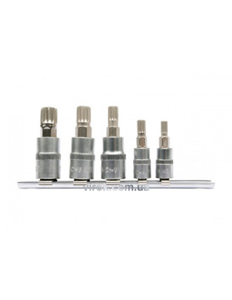 Набір головок торцевих з насадками SPLINE YATO 1/4" і 3/8" M5-М12 5 шт