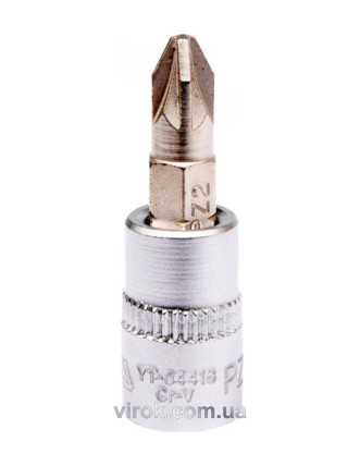 Головка торцева з насадкою викрутковою POZIDRIV YATO 1/4" PZ2 х 37 мм