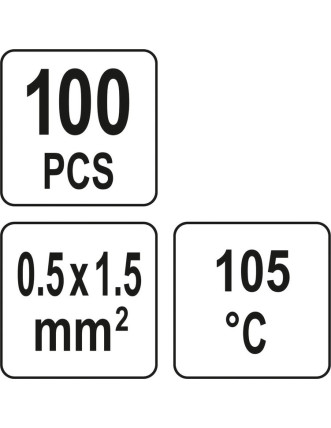 Кембрики термоусадні при t≤ 105°C з припоєм YATO, прозорі, для провідників 0.5- 1,5 мм², 100 шт