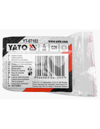 Наконечник-сопло до трубки мастильного шприца YT-07041 YATO 15 мм