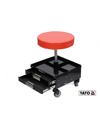 Табурет на колесах YATO з 3 шуфлядами 380 x 380 x 450-560 мм 150 кг