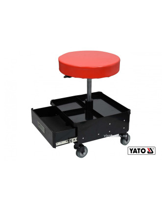Табурет на колесах YATO з 3 шуфлядами 380 x 380 x 450-560 мм 150 кг