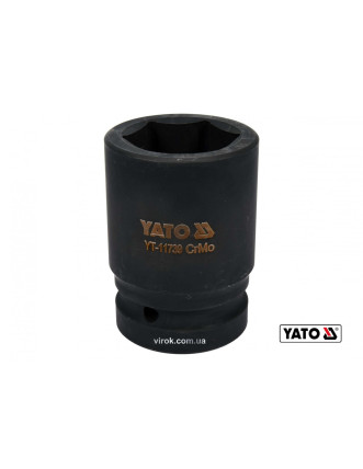 Головка торцева ударна шестигранна YATO 1" М38 x 80 мм Cr-Mo