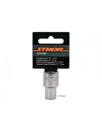 Головка торцева шестигранна STHOR 1/2" М10 з вуглецевої сталі [Блістер]