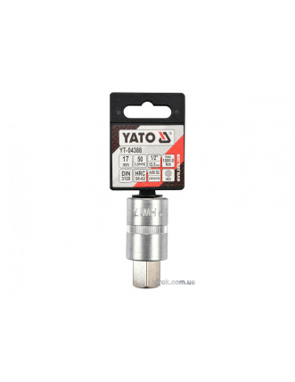 Головка торцева з викрутковою насадкою HEX YATO 1/2" H17 x 55 мм