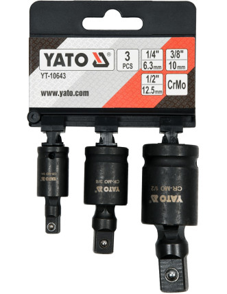 Кардани ударні YATO  1/2" 3/8" 1/4" 3 шт.