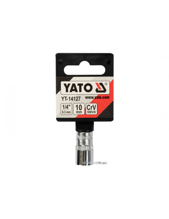 Головка торцева шестигранна YATO 1/4" М10 CrV [Блістер]