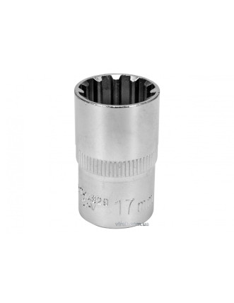 Головка торцева Spline YATO 1/2" M17 x 38 мм CrV [Блістер]