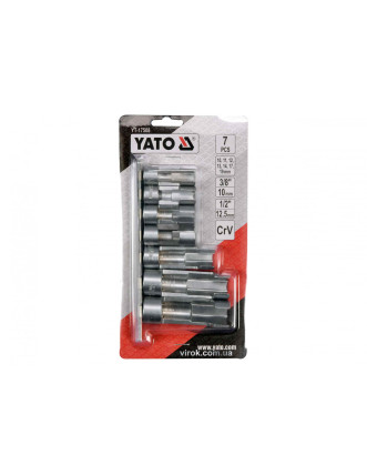 Головки торцеві відкриті для лямбда-зондів і датчиків YATO 3/8" і 1/2" М10-19 CrV 7 шт