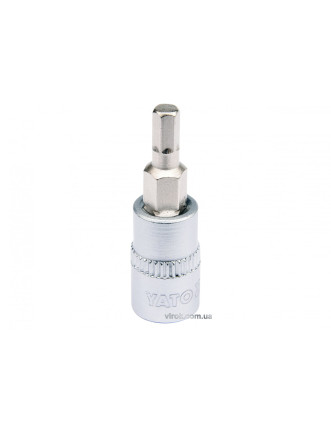 Головка торцева з насадкою викрутковою HEX YATO 1/4" H4 х 37 мм