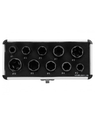 Головки торцеві для зломаних гвинтів YATO 3/8" 10 шт