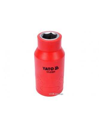 Головка торцева шестигранна діелектрична YATO 1/2" М11 х 55/38 мм VDE до 1000 В