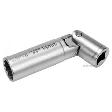 Головка торцева дванадцятигранна шарнірна для свічок YATO 3/8" М14