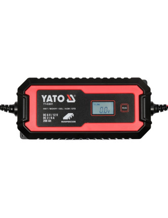 Зарядний прилад мережевий з LCD дисплеєм 230В YATO до акумуляторів 6V-2А 12V-8А, макс. 240 AГод