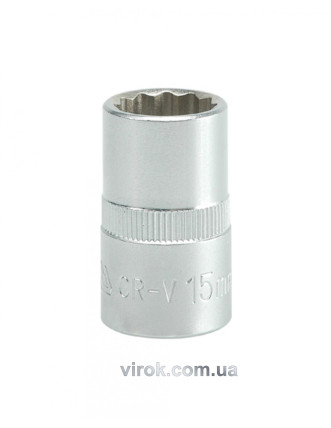 Головка торцева дванадцятигранна YATO 1/2" М15 х 38 мм