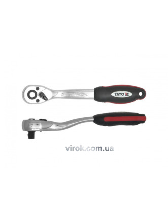 Тріщатка 1/4" з вигнутою ручкою YATO 145 мм 72 зубці
