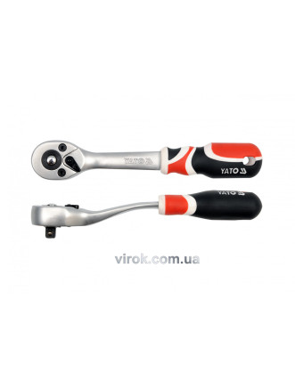 Тріщатка 1/4" з вигнутою ручкою YATO 155 мм 72 зубці