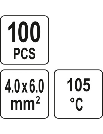 Кембрики термоусадні при t≤ 105°C з припоєм YATO, прозорі, для провідників 4,0- 6,0 мм², 100 шт