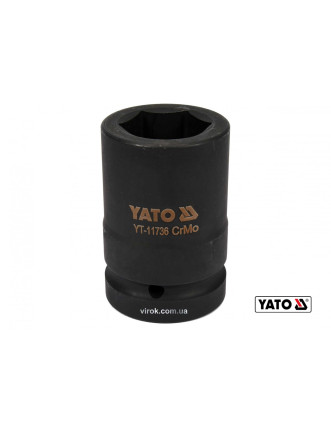 Головка торцева ударна шестигранна YATO 1" М33 x 80 мм Cr-Mo