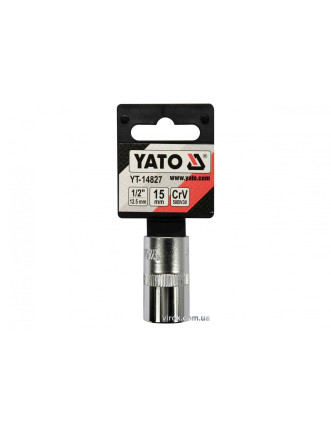 Головка торцева Spline YATO 1/2" M15 x 38 мм CrV [Блістер]
