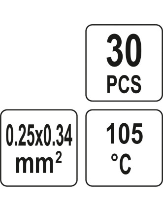 Кембрики термоусадні до 105°C з оловом YATO, для провідників 0.25-0.34 мм², 30 шт.