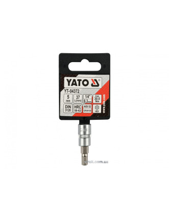 Головка торцева з насадкою викрутковою HEX YATO 1/4" H5 x 37 мм