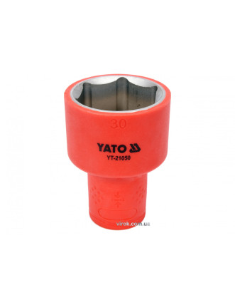Головка торцева шестигранна діелектрична YATO 1/2" М30 х 60/38 мм VDE до 1000 В